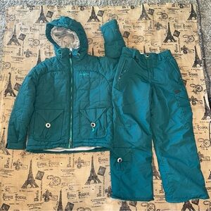 686 Youth Girls Green Ski Snowboard Insulated Jacket/Pant Set Size M